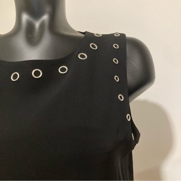 Calvin Klein Black Tank Top with Silver Tone Grommets - Picture 8 of 15